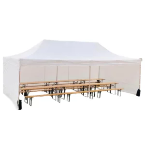 Nůžkový párty stan 8x4m, bílý Big Hexagon